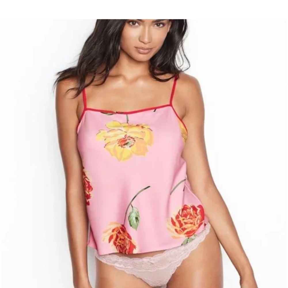 Victoria's Secret Pink Roses Floral Camisole Cami Lingerie Valentine’s Day
